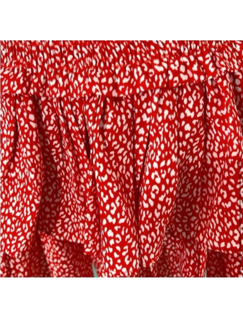Mlixology-"We're All Pretty Girls"-Tiered Ruffle Smocked Mini Skirt Size: Medium — image 4 of 7